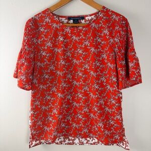 French Connection Floral Cottagecore Whimsical Summer Blouse